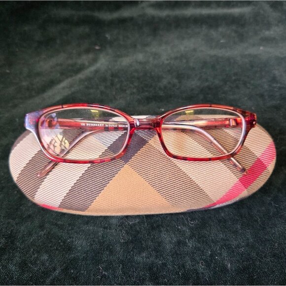 Burberry by Safilo Red Plaid Glasses - Picture 1 of 5